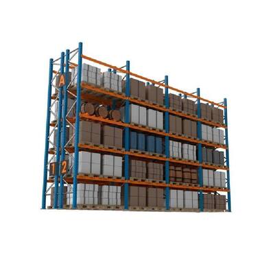 Heavy-Duty Industrial Pallet Racking System, Powder-Coated Steel Warehouse Shelving, Storage Rack Units