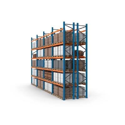 Heavy-Duty Industrial Pallet Racking System, Powder-Coated Steel Warehouse Shelving, Storage Rack Units
