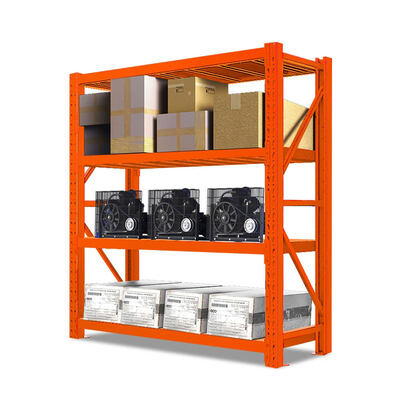 Heavy-Duty Steel Frame Racking: 4-Level Powder Coated Warehouse Racking