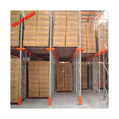 Industrial 5-Level Drive-In Pallet Racking, High Load-Bearing Through-Type Storage Racking with Powder Coating for Warehouse