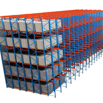 Industrial 5-Level Drive-In Pallet Racking, High Load-Bearing Through-Type Storage Racking with Powder Coating for Warehouse