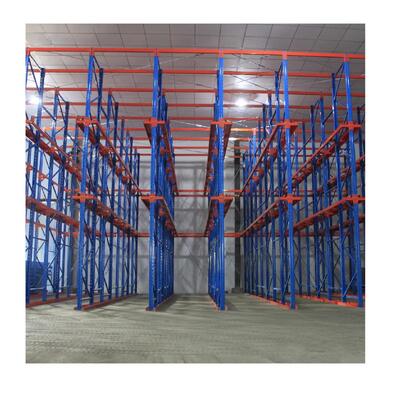 Industrial 5-Level Drive-In Pallet Racking, High Load-Bearing Through-Type Storage Racking with Powder Coating for Warehouse