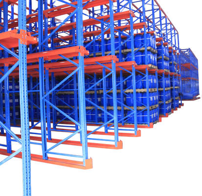 Industrial 5-Level Drive-In Pallet Racking, High Load-Bearing Through-Type Storage Racking with Powder Coating for Warehouse