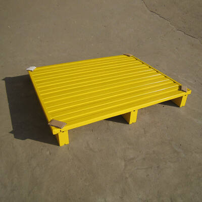 Lightweight and sturdy chassis steel pallet for warehouse goods storage. Standard steel pallet, excellent goods storage equipment.