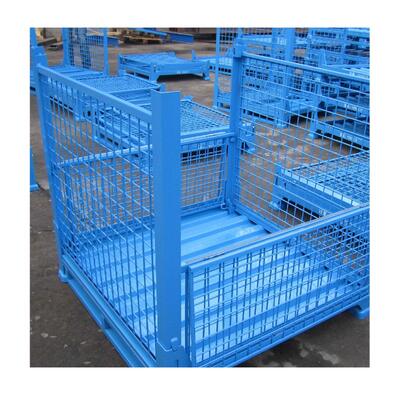 Cost-effective foldable and stackable container, goods and storage equipment in mesh form for storage.
