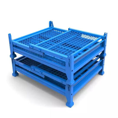 Wholesale Customizable Industrial Steel Pallet Box, Foldable & Stackable Warehouse Storage Container with High Load Capacity