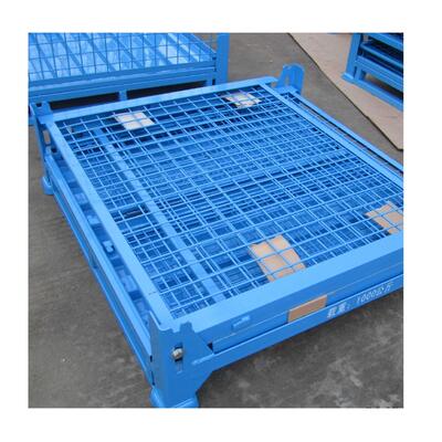 Wholesale Customizable Industrial Steel Pallet Box, Foldable & Stackable Warehouse Storage Container with High Load Capacity