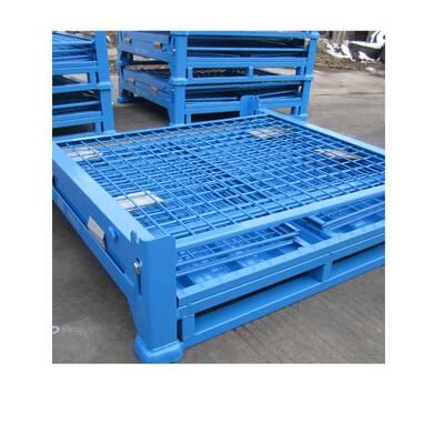 Wholesale Customizable Industrial Steel Pallet Box, Foldable & Stackable Warehouse Storage Container with High Load Capacity
