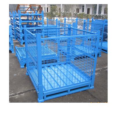 Wholesale Customizable Industrial Steel Pallet Box, Foldable & Stackable Warehouse Storage Container with High Load Capacity