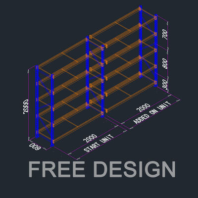 4-Level Adjustable Steel Garage Racking with Custom Powder Coating for Stacking and Storage