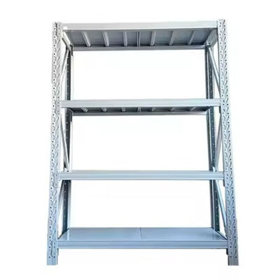 Heavy-Duty 4-Level Metal Storage Racking for Industrial Warehouses, Equipped with 5-Level Medium-Duty Storage Racking