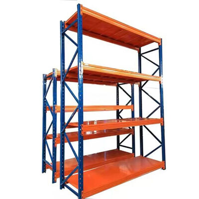 Heavy-Duty 4-Level Metal Storage Racking for Industrial Warehouses, Equipped with 5-Level Medium-Duty Storage Racking