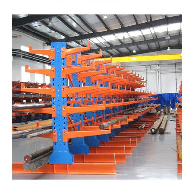 Adjustable steel arms for long material storage, with a maximum load capacity of 5000 kg