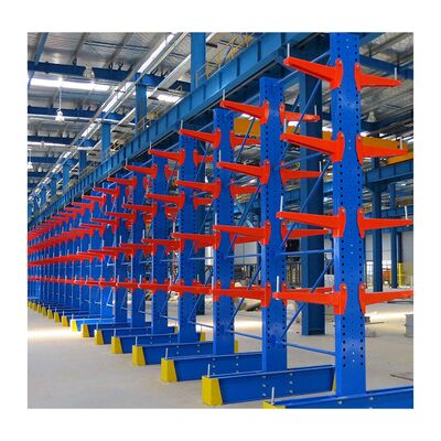 Adjustable steel arms for long material storage, with a maximum load capacity of 5000 kg