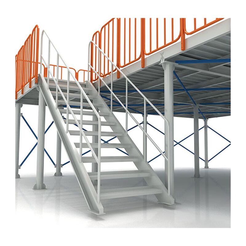 OEM/ODM Wholesale Custom Industrial Mezzanine Floor Racking Units with Warehouse Stair Lifts and Customizable Stacking Racks