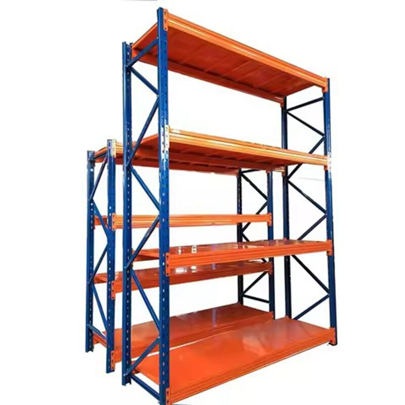Heavy-Duty 4-Level Metal Storage Racking for Industrial Warehouses, Equipped with 5-Level Medium-Duty Storage Racking