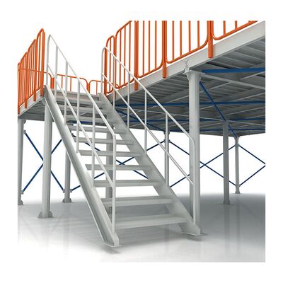 OEM/ODM Wholesale Custom Industrial Mezzanine Floor Racking Units with Warehouse Stair Lifts and Customizable Stacking Racks