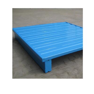 Heavy-Duty Full-Extension Steel Pallets with Blue Powder Coating, Wear-Resistant Pallets for Transporting Goods and Storage Equipment